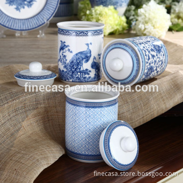 800CC Elegant Fine New Bone China Canister set of 3 with Color Box